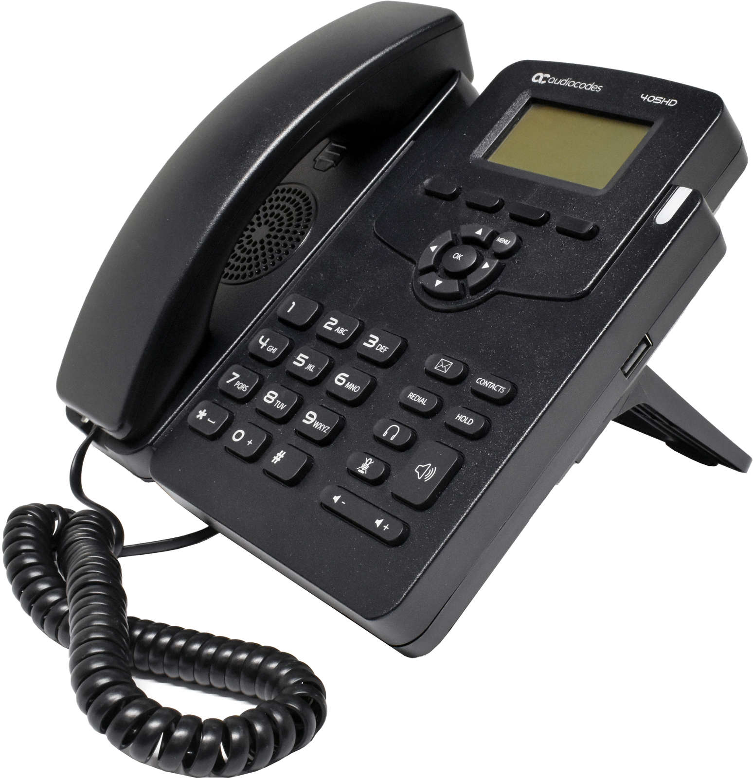 Audiocodes 405HD IP Phone black PoE Systemtelefon GGWV00597 LCD Display +Stand