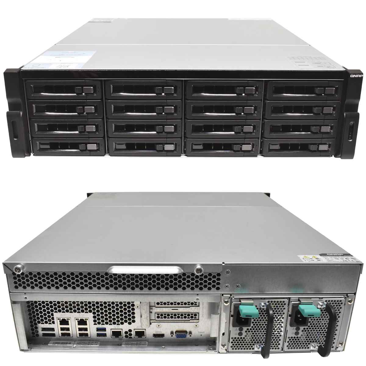 QNAP TS-1679U-RP NAS Rack Intel i3-2120 4GB RAM PC3 16x LFF 3,5 16x HDD Rahmen
