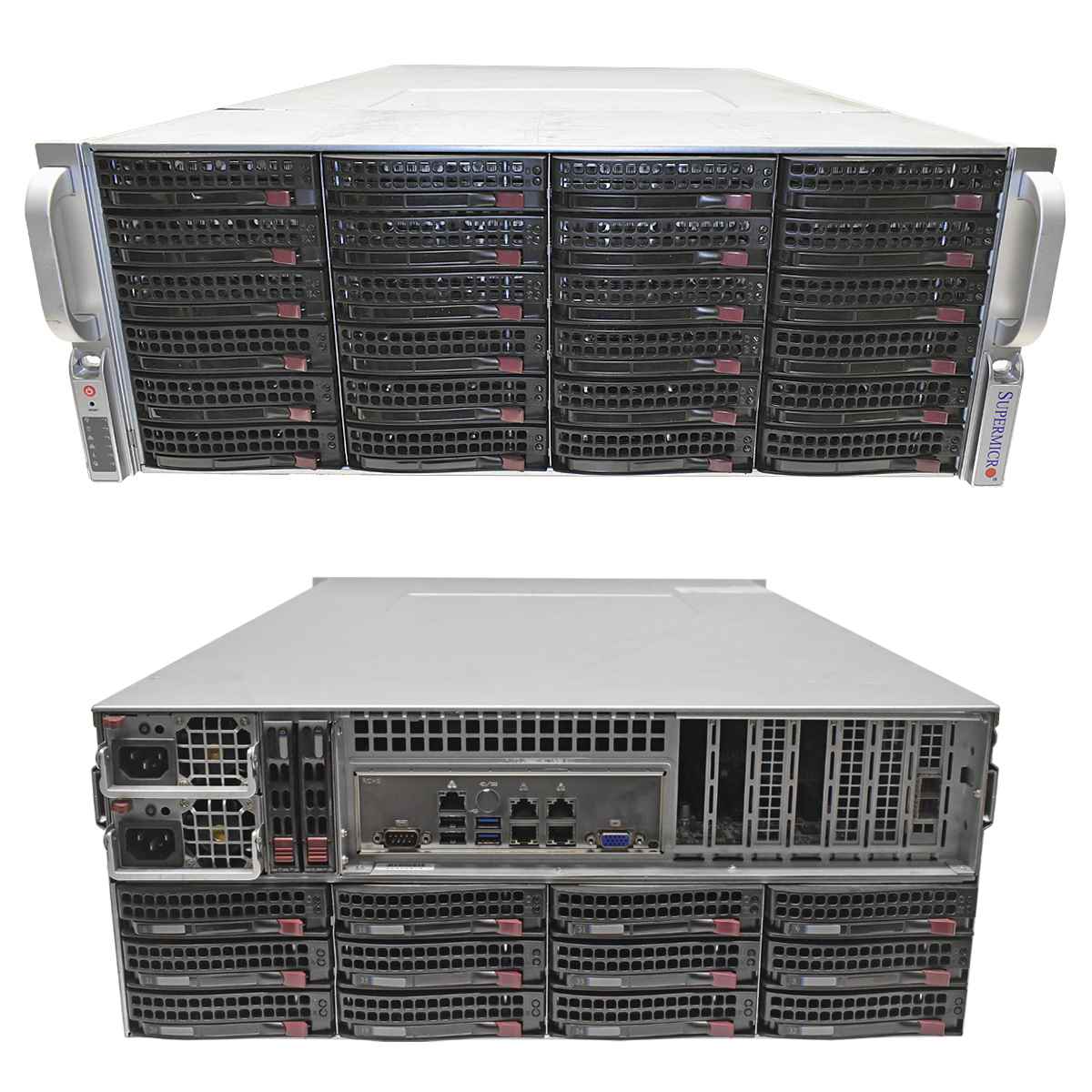 Supermicro CSE-847 X10SRH-CLN4F Rev.1.00A E5-1650 V3 6-Core 128GB RAM PC4 Backplane BPN-SAS3-846EL 1 36Bay 3,5 Supermicro CSE-847 X10SRH-CLN4F Rev.1.00A E5-1650 V3 6-Core 128GB RAM PC4 Backplane BPN-SAS3-846EL 1 36Bay 3,5 36x6TB HDD 12G 216TB