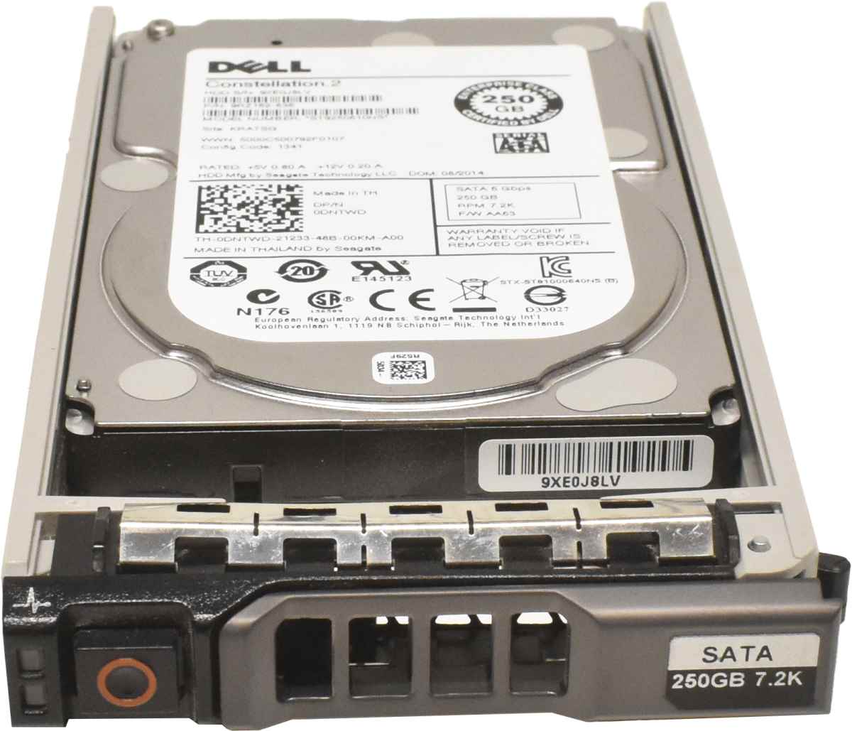 Dell 2.5" 250GB 7.2K 6G SATA HDD Festplatte ST9250610NS 0DNTWD + Rahmen