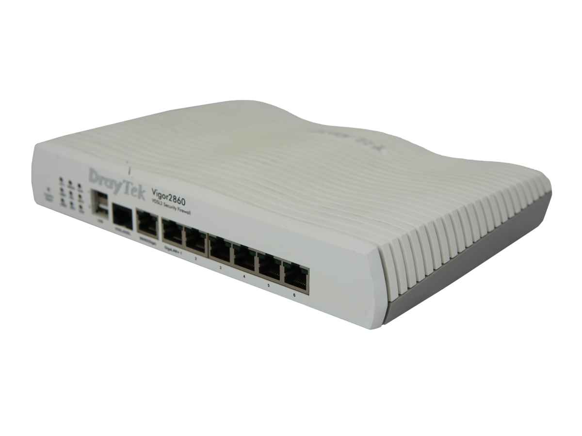 DrayTek Vigor2860 Annex A 6-Port Gigabit VDSL2 Security Firewall no AC Adapter