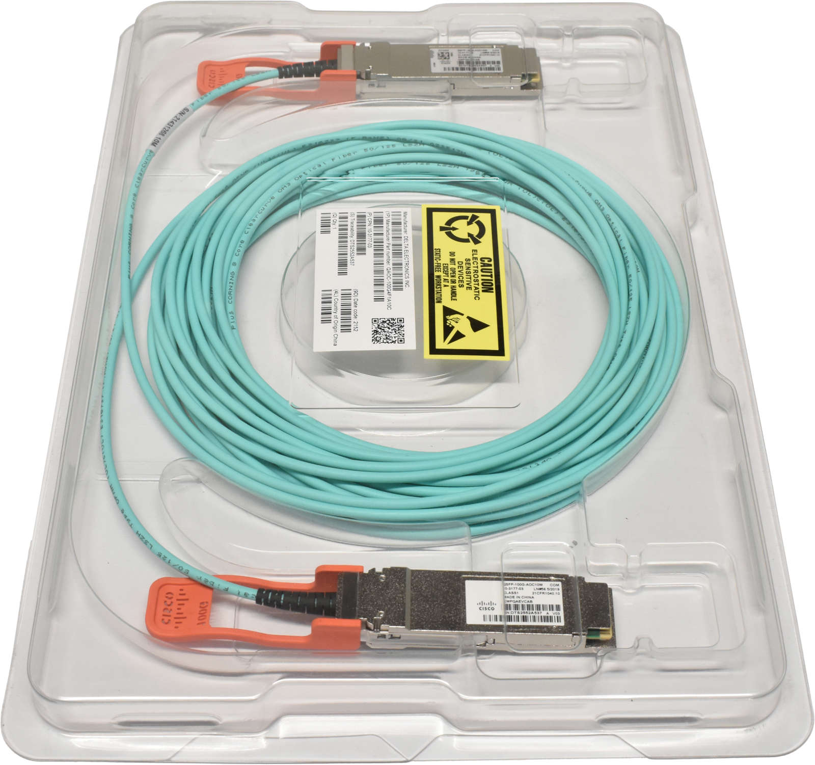 Cisco-QSFP-100G-AOC10M-QSFP28---QSFP28-100G-10m-AO-002.jpg Cisco QSFP-100G-AOC10M QSFP28 - QSFP28 100G 10m AOC Cable 10-3177-03 NEU / NEW