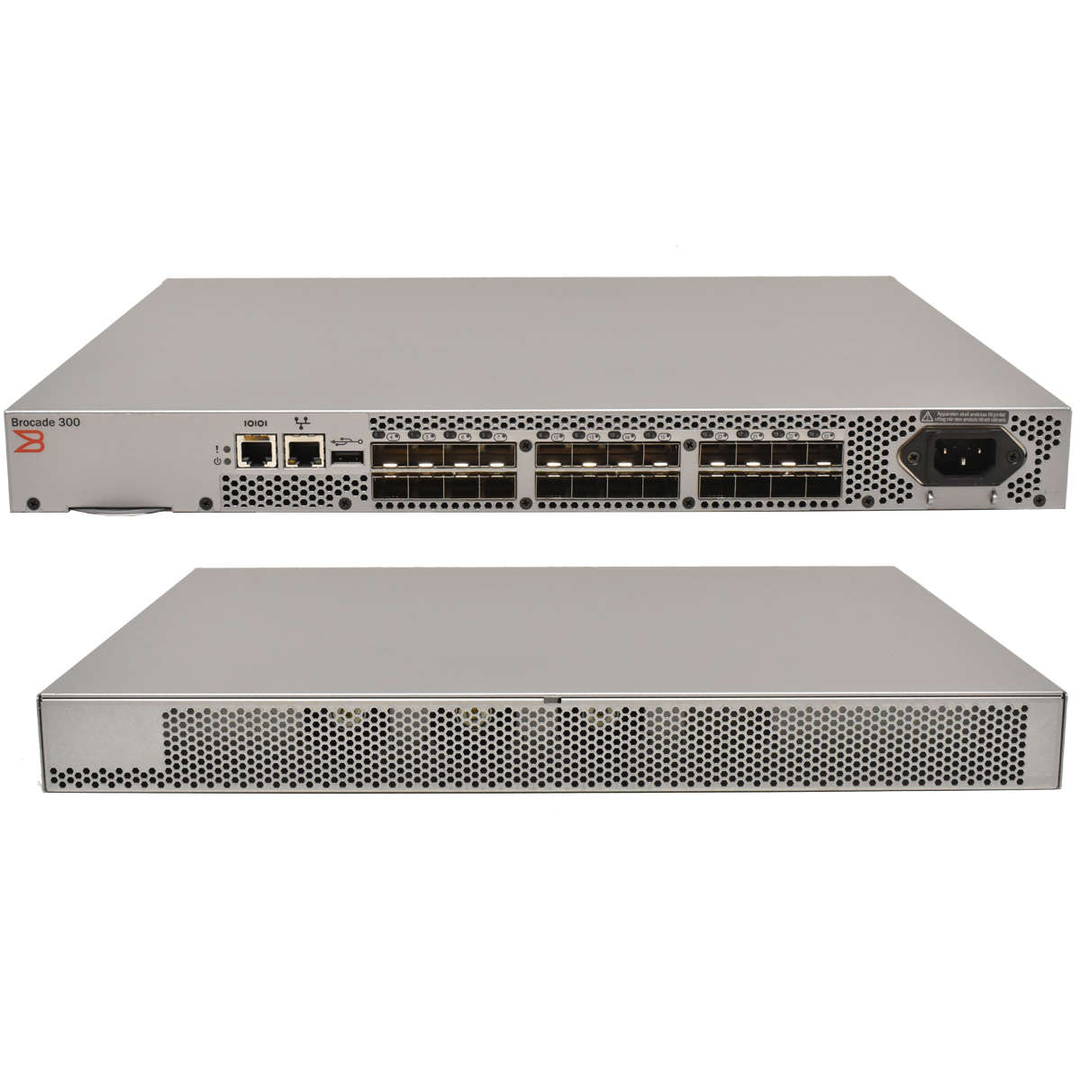 Brocade-300-NA-320-0008-80-1001583-11-24-Port-8G-S-001.jpg Brocade 300 NA-320-0008 80-1001583-11 24-Port 8G SFP+ FC Switch 8 aktive Ports