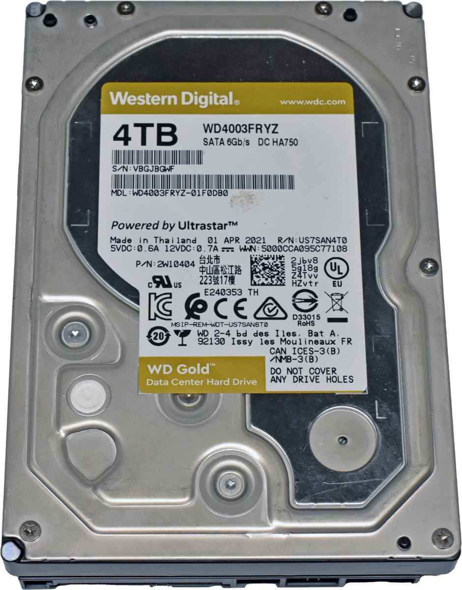 Western Digital HDD Festplatte 4TB 3.5" 7,2K SATA 6G WD4003FRYZ