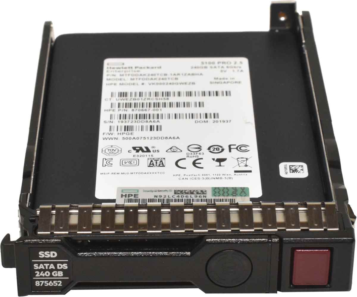 Micron HPE 5100 PRO 2.5 240GB SATA 6Gb SSD MTFDDAK240TCB 875652-001 870667-001 Micron HPE 5100 PRO 2.5 240GB SATA 6Gb SSD MTFDDAK240TCB 875652-001 870667-001