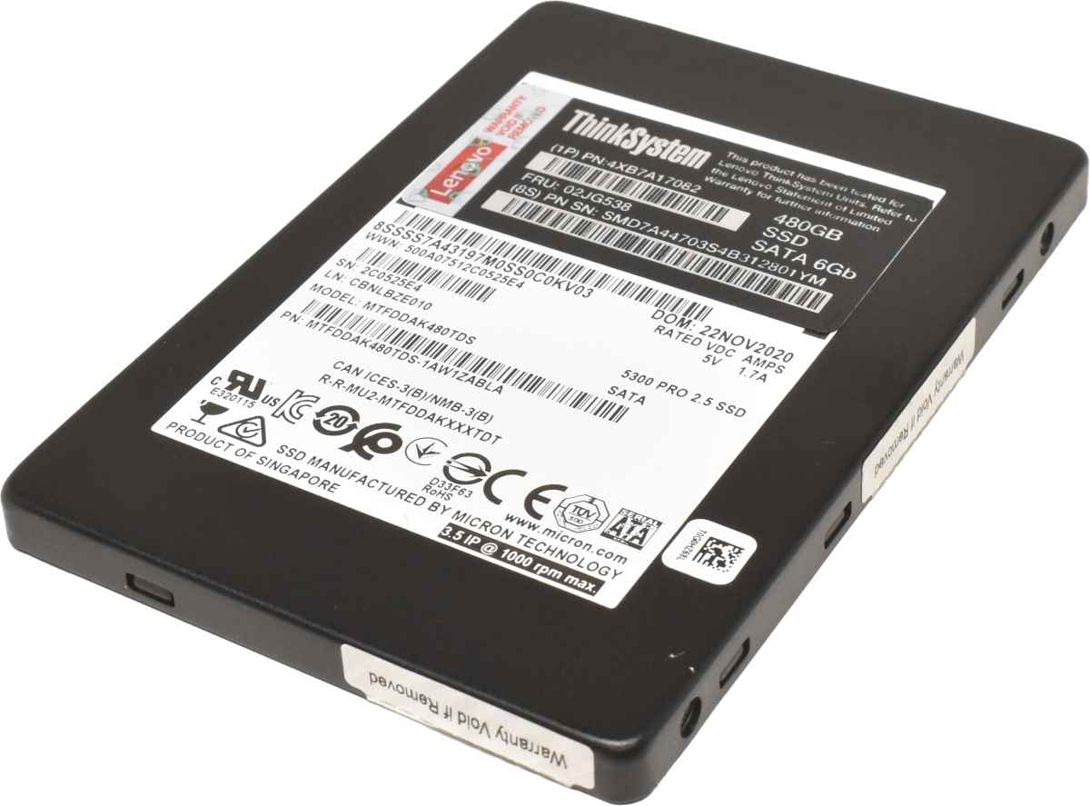 Lenovo ThinkSystem 480 GB 2.5 Zoll SATA SSD 6G 4XB7A17082 02JG538