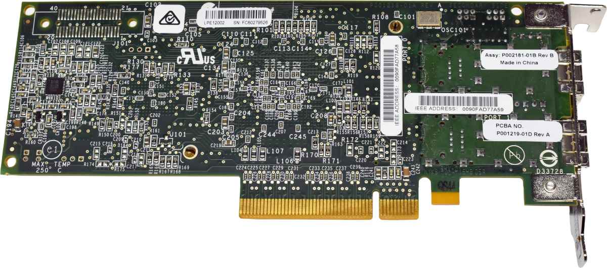 IBM Emulex LPE12002 00JY848 Dual-Port 8G SFP+ PCIe x8 FC HBA LP