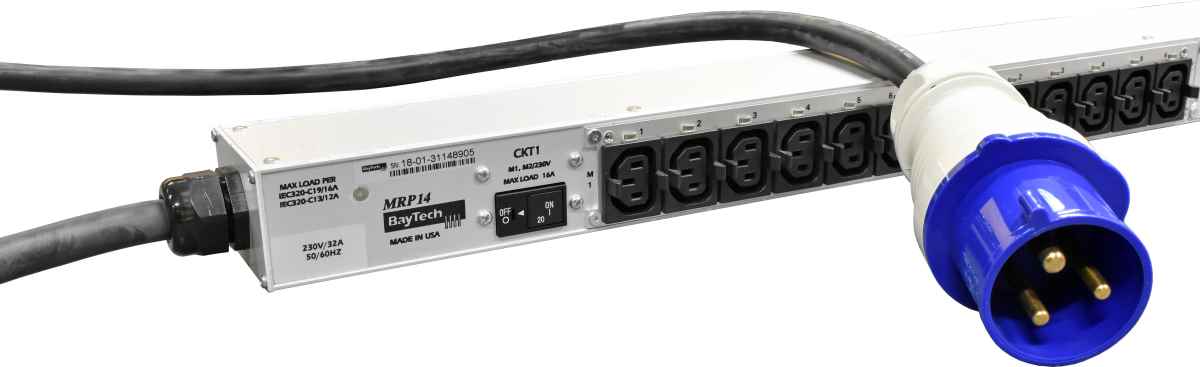 BayTech MMP14 Rack PDU Metered Single-Phase Null HE 32A 230V 24x C13 integrated locking clips BayTech MMP14 Rack PDU Metered Single-Phase Null HE 32A 230V 24x C13 integrated locking clips