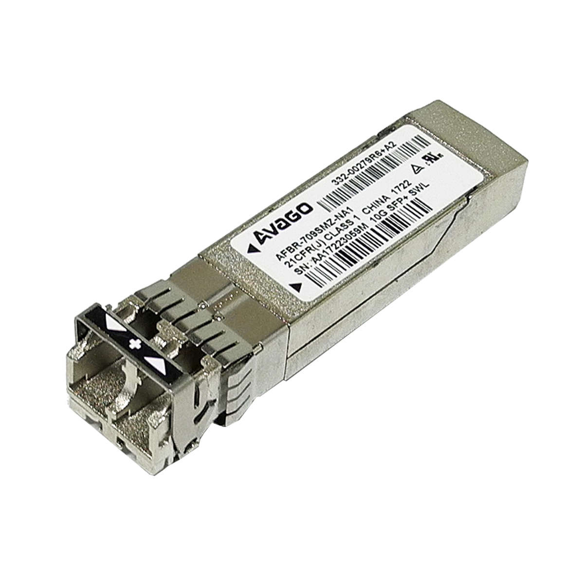 Avago-AFBR-709SMZ-NA1-NA2-10G-SFP-850nm-300m-Trans-002.jpg Avago AFBR-709SMZ-NA1/NA2 10G SFP+ 850nm 300m Transceiver 332-00279R6+A1/A2