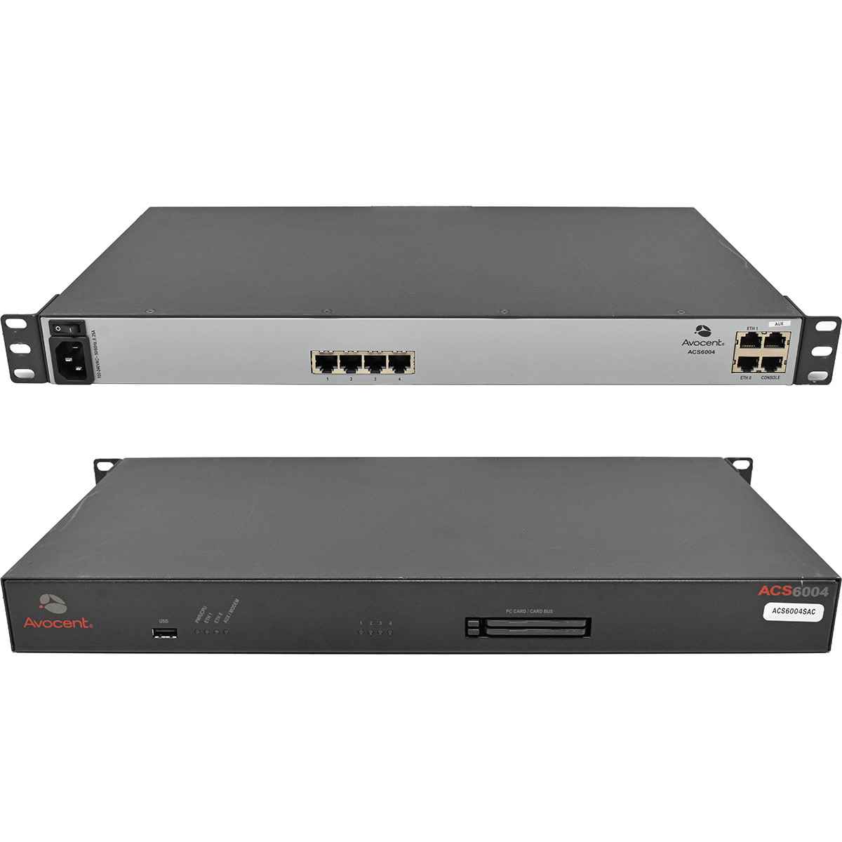Avocent ACS6004SAC 4-Port Advanced Console Server 520-760-505 +PC Card Slot +Rack Ears