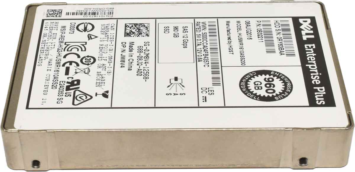 Dell 960GB 2.5" 12G SAS SSD HUSMR1610ASS200 0JM8V4 SC4020 SC5020 SC7020F Storage