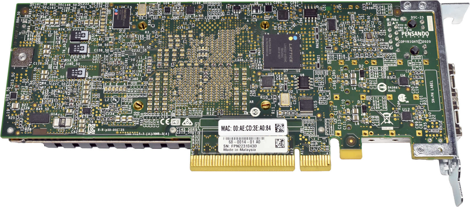 Dell-Pensando-DSC-25-02215H-Dual-Port-NIC-10-25G-S-004.jpg Dell Pensando DSC-25 02215H Dual-Port NIC 10/25G SFP28 1x RJ-45 PCIe 3.0 x8 LP NEU