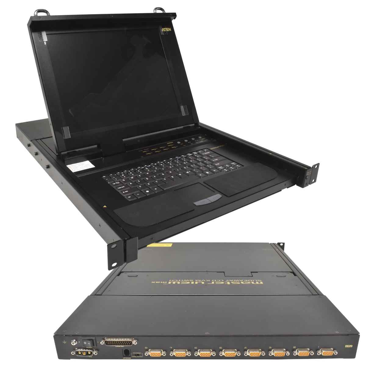 Aten Master View Slideaway LCD KVM Switch CS-1208DL 8 Port 15 Zoll QWERTY US 1U Aten Master View Slideaway LCD KVM Switch CS-1208DL 8 Port 15 Zoll QWERTY US 1U
