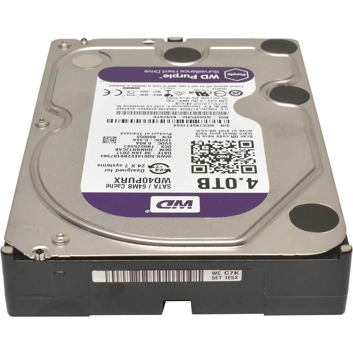 Western Digital Purple 4TB 3.5" 5.4K 6G SATA HDD Festplatte WD40PURX-64NZ6Y0