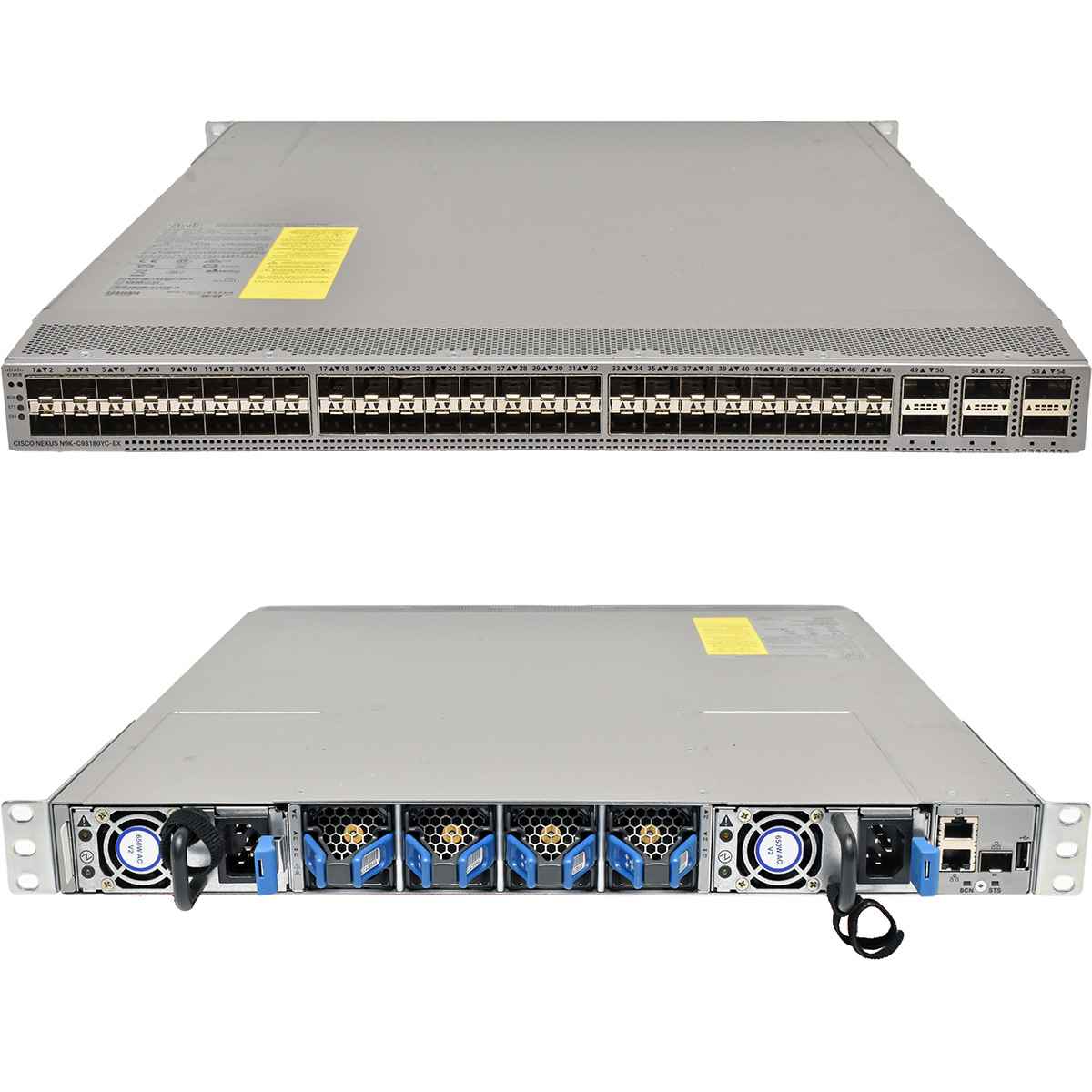 Cisco Nexus N9K-C93180YC-EX 48-Port SFP28 25GE Switch 6x 100G QSFP28 Rack Ears blue PSUs