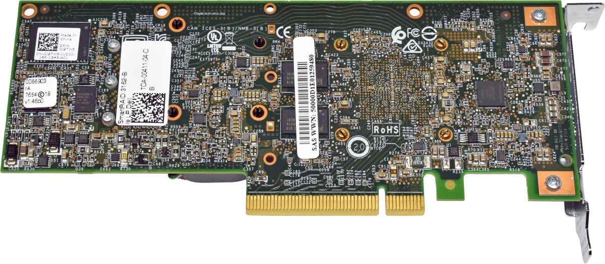 Dell Microsemi 0J2TW5 SmartRAID 3162-8i/e 12G MiniSAS HD RAID Controller 2 x SFF-8643 LP Dell Microsemi 0J2TW5 SmartRAID 3162-8i/e 12G MiniSAS HD RAID Controller 2 x SFF-8643 LP
