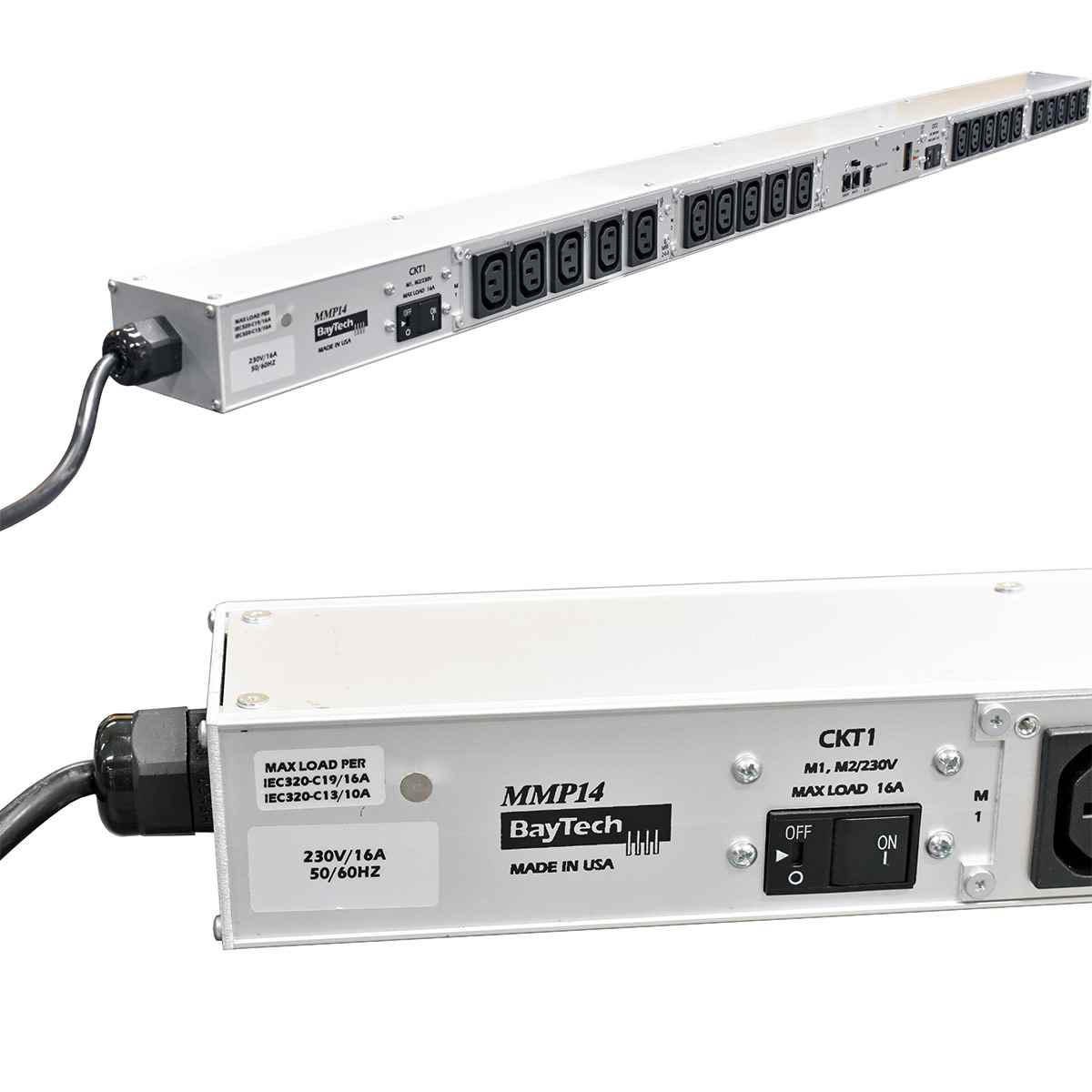 BayTech MMP14 Rack PDU Metered Single-Phase Null HE 16A 230V 20x C13 BayTech MMP14 Rack PDU Metered Single-Phase Null HE 16A 230V 20x C13