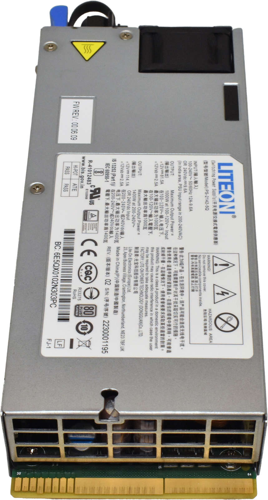 Liteon Power Supply/Netzteil PS-2142-5Q 1400W 80 Plus Platinum für Quanta