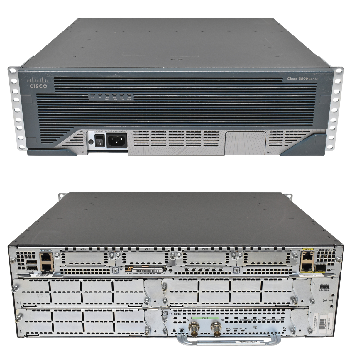Cisco 3845 + Modul Cisco3845-MB + NM-1A-T3/E3