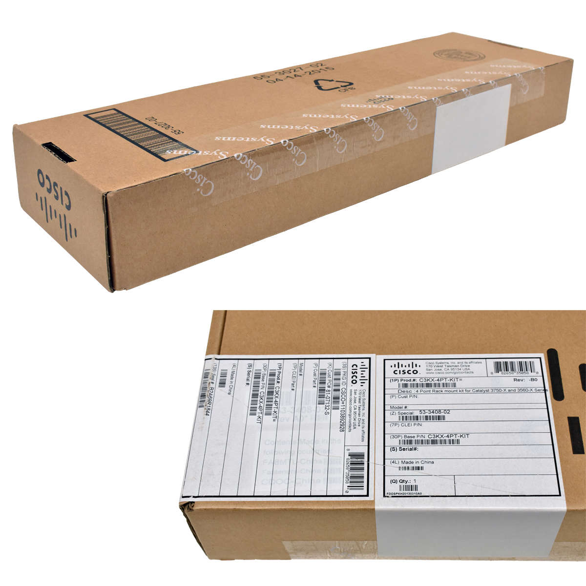 Cisco-C3KX-4PT-KIT-Rack-Mounting-Kit-for-Catalyst-002.jpg Cisco C3KX-4PT-KIT Rack Mounting Kit for Catalyst 3750-X and 3560-X Series NEW NEU