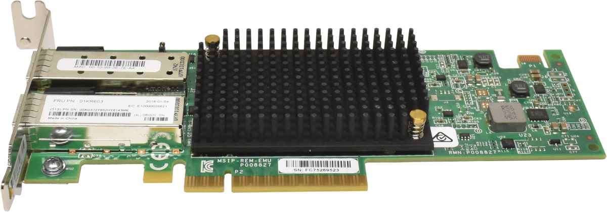 Lenovo Emulex LPE-12002 VFA5.2 Dual-Port SFP+ 10Gb PCIe x8 Controller 01KR603 Lenovo Emulex LPE-12002 VFA5.2 Dual-Port SFP+ 10Gb PCIe x8 Controller 01KR603