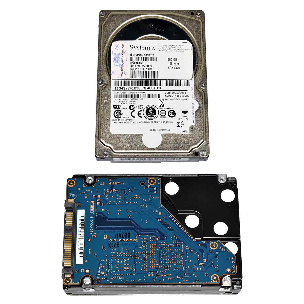 IBM Toshiba 600GB 2.5" 10K 6G SAS HDD Festplatte MBF2600RC 90Y8876 Server Storage