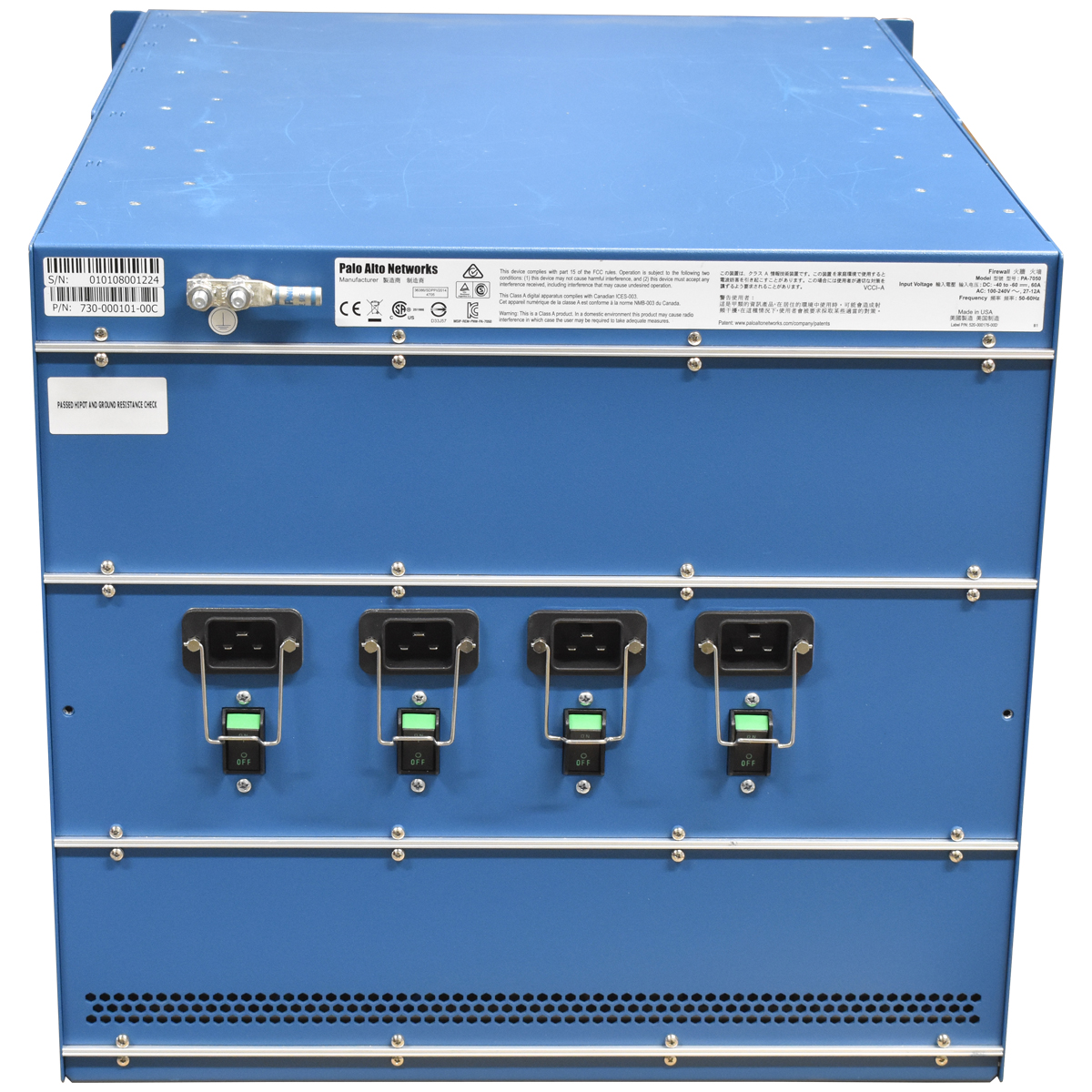 Palo Alto Networks Firewall PA-7050 12Ports SFP+ 10G 2Ports QSFP+ 40G LPC 4x 1TB