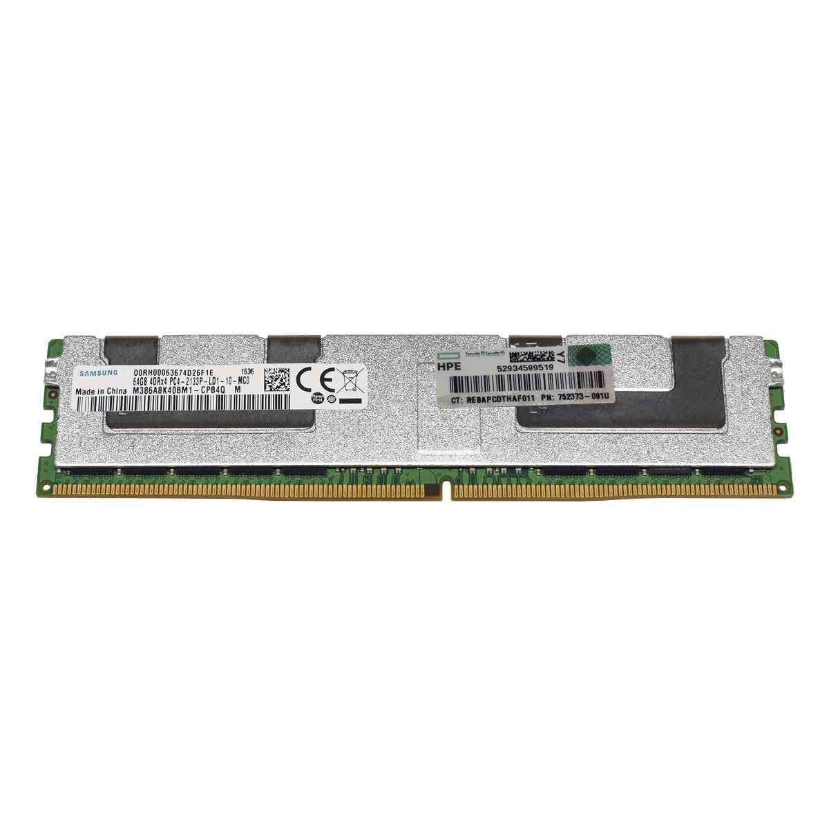 HP Samsung 64GB 4DRx4 PC4-2133P-L M386A8K40BM1-CPB PN: 752373-091 512 GB HP Samsung 8x64GB 4DRx4 PC4-2133P-L M386A8K40BM1-CPB PN: 752373-091