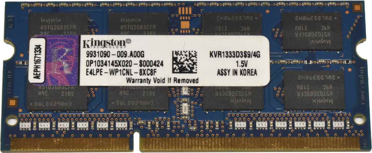 Kingston 4GB PC3-10600S KVR1333D3S9/4G SO-DIMM