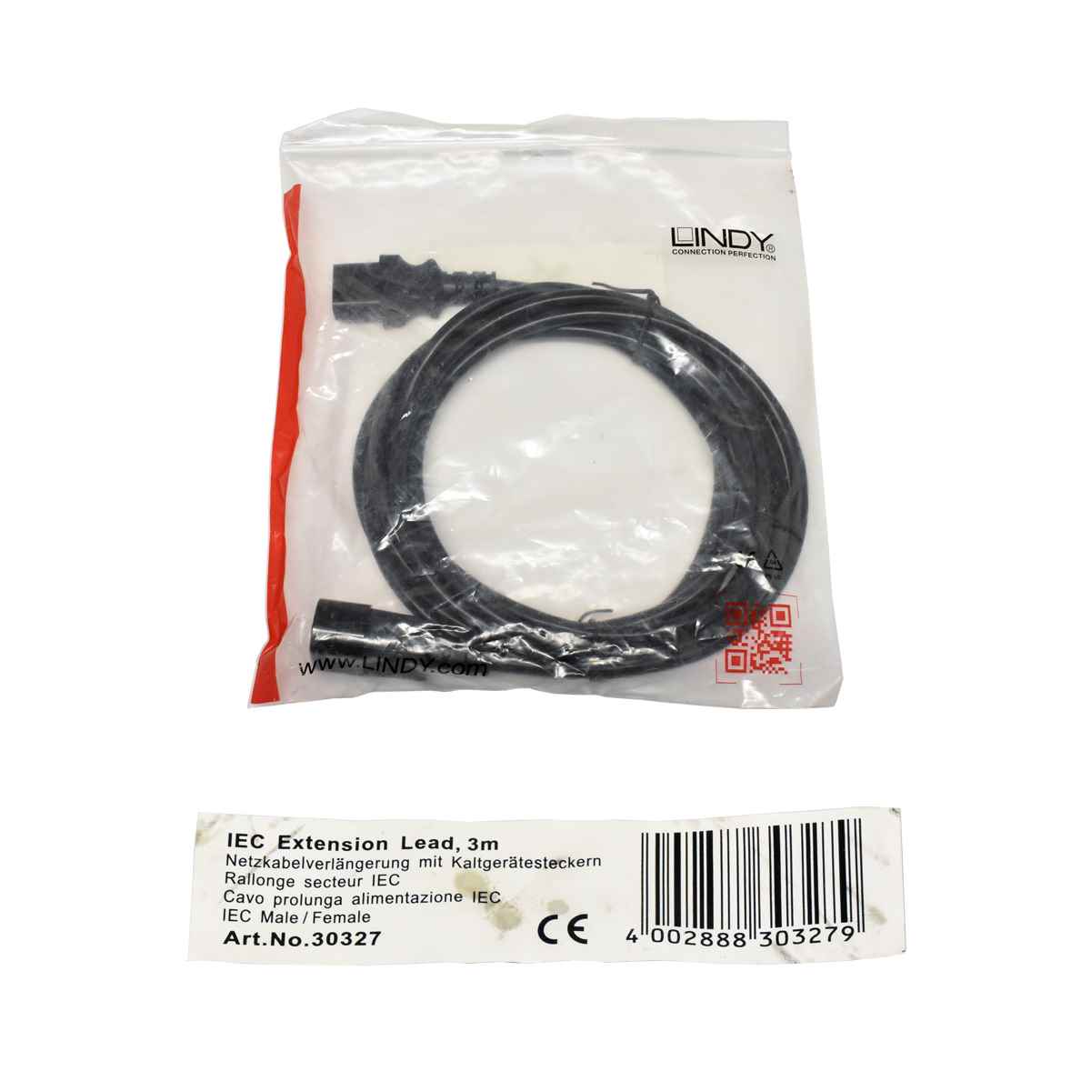 Netzkabel 3m C14 - C13 Lindy IEC Extension Lead 30327 schwarz Neu/New Netzkabel 3m C14 - C13 Lindy IEC Extension Lead 30327 schwarz Neu/New