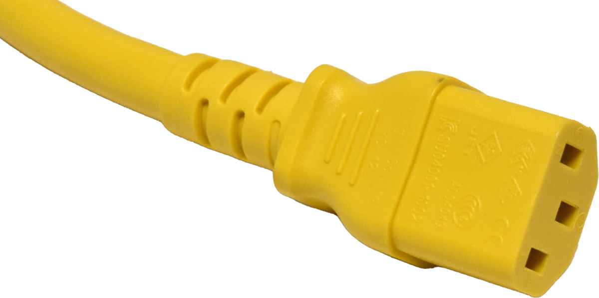 4x Panduit Netzkabel C20 C13 Power Kabel Gelb 0,9m 16A 250V Verlängerung NPCC17X-1