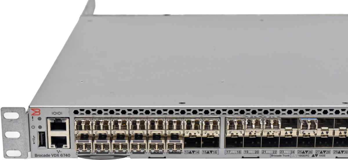 Brocade BR-VDX6740-24-F 48-Port 10G SFP+ Ethernet Switch 4x 40G QSFP+ 18 Mini GBICs