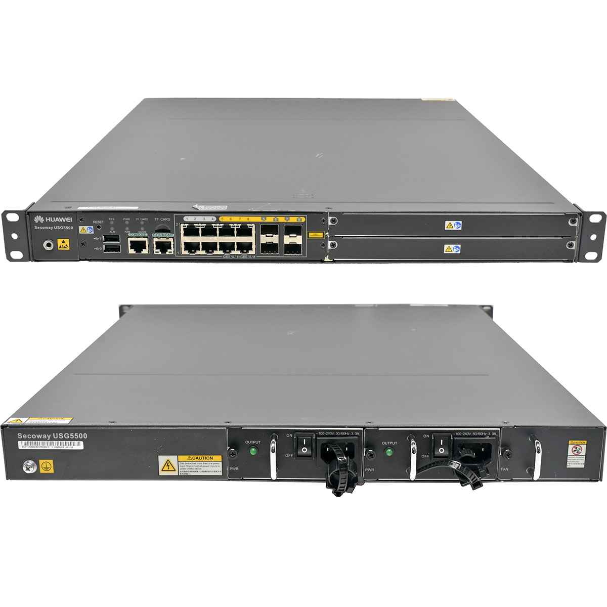 Huawei Secoway USG5530-S 8-Port RJ-45 GE Security Gateway 4x 1G SFP 2x PSU +Rack Ears Huawei Secoway USG5530-S 8-Port RJ-45 GE Security Gateway 4x 1G SFP 2x PSU +Rack Ears