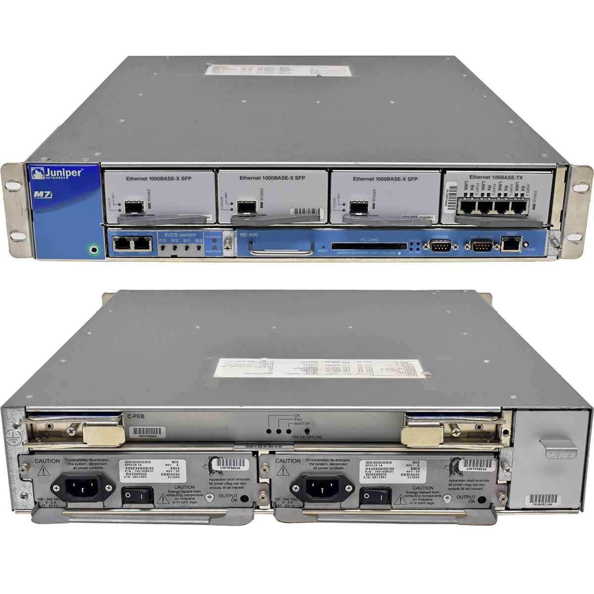Juniper M7i +Module RE-400 +Module Ethernet 100Base-TX 3x Module Ethernet 1000Base-X SFP Juniper M7i +Module RE-400 +Module Ethernet 100Base-TX 3x Module Ethernet 1000Base-X SFP