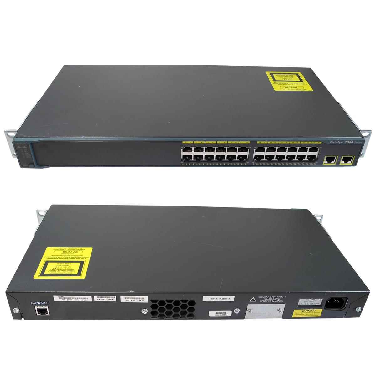 Cisco Catalyst WS-C2960-24TT-L 24-Port Fast + 2-Port Gigabit Ethernet Switch Cisco Catalyst WS-C2960-24TT-L 24-Port Fast + 2-Port Gigabit Ethernet Switch