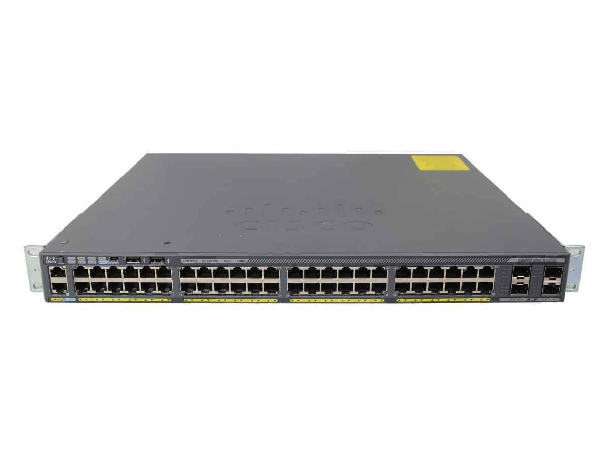 Cisco WS-C2960X-48LPS-L 48-Port GE PoE Switch 4x SFP + Modul C2960X-Stack Cisco WS-C2960X-48LPS-L 48-Port GE PoE Switch 4x SFP