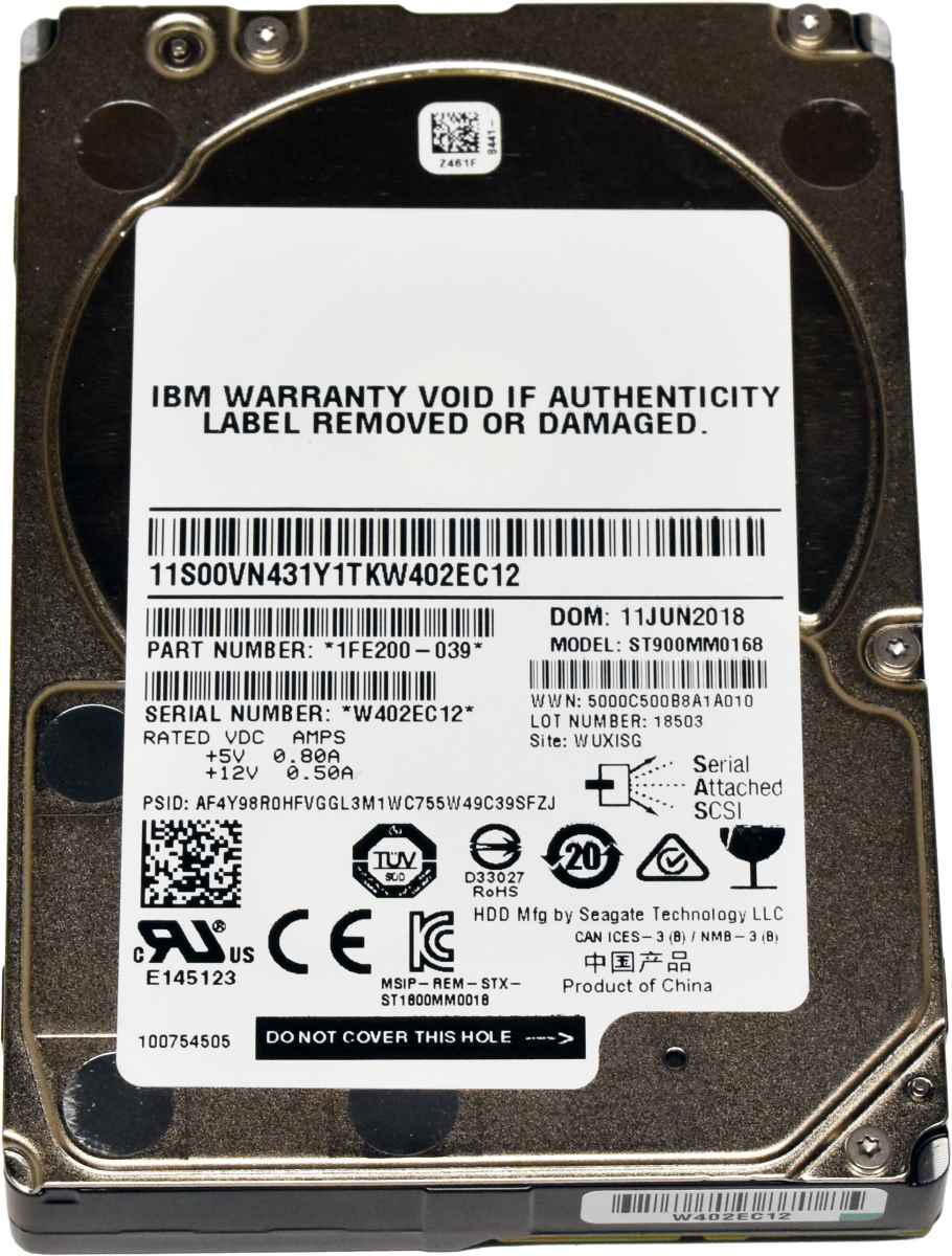 IBM Seagate 900GB 2.5" 10K 12G SAS HDD Festplatte ST900MM0168 Server Storage IBM Seagate 900GB 2.5" 10K 12G SAS HDD Festplatte ST900MM0168 Server Storage