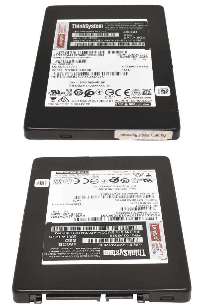 Lenovo ThinkSystem 480 GB 2.5 Zoll SATA SSD 6G 4XB7A17082 02JG538