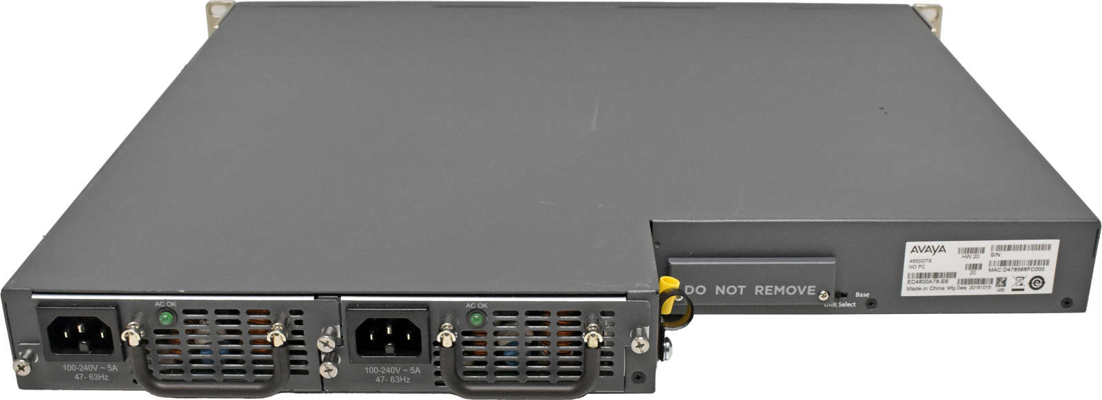Avaya-VPS-4850GTS-EC4800A78-E6-48-Port-RJ-45-GE-Sw-002.jpg Avaya VPS 4850GTS EC4800A78-E6 48-Port RJ-45 GE Switch 2x 1G SFP 2x 10G SFP+ Rack Ears