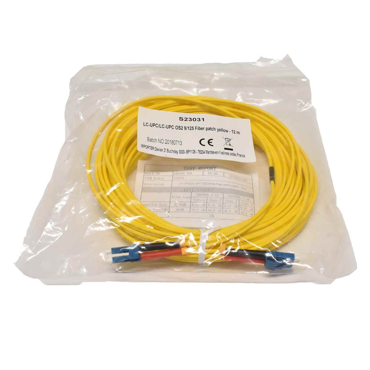 80x Corning LC-UPC/LC-UPC OS2 9/128 Fiber patch yellow  gelb - 12m NEU NEW