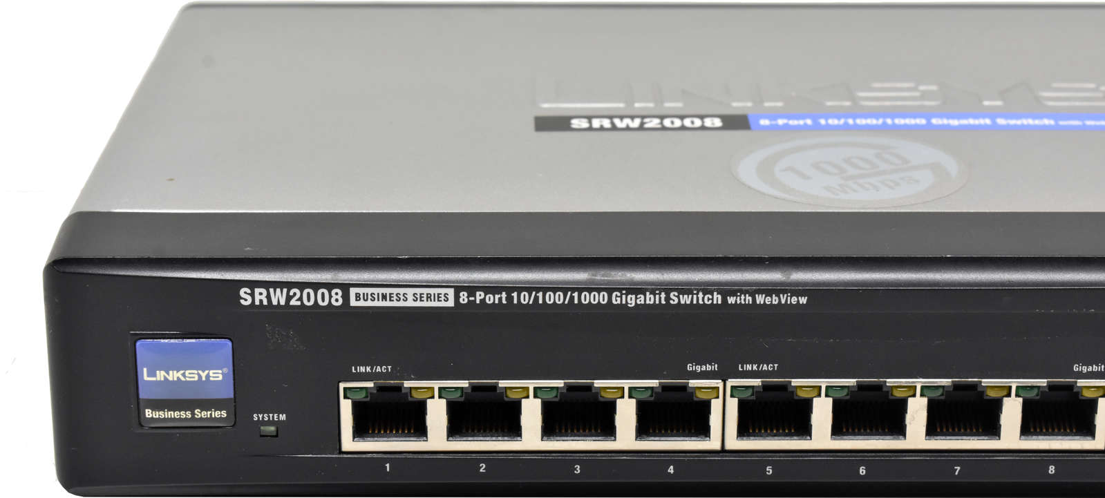 Linksys SRW2008 8-Port RJ-45 GE Switch 2x 1G SFP Combo +PSU