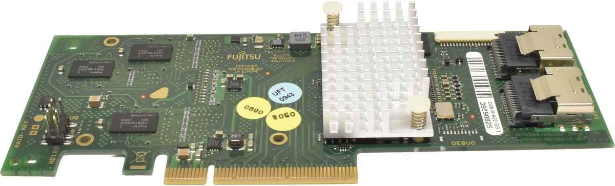 Fujitsu D2616-A22 GS1 6Gb PCle x8 SAS Raid Controller +iBBU +1x Kabel ohne Bracket