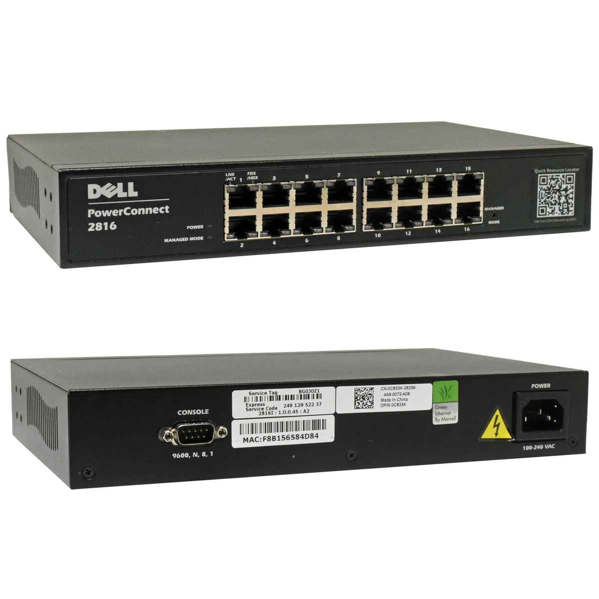Dell PowerConnect 2816 16-Port 10/100/1000 Base-T C776K Dell PowerConnect 2816 16-Port 10/100/1000 Base-T C776K