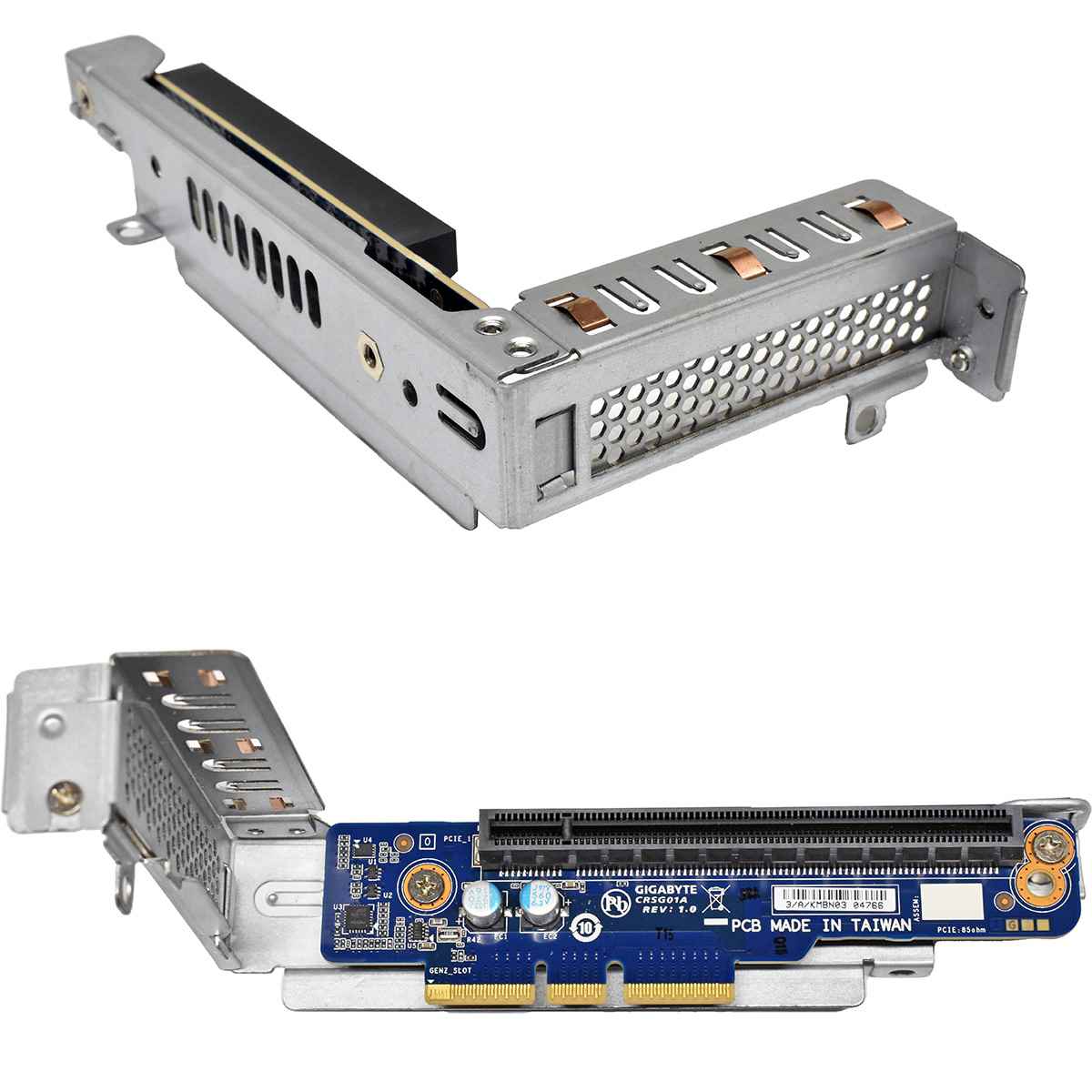 Gigabyte G292-Z20 / G292-280 PCIe x16 Low-Profile Riser Card CRSG01A + Cage Left Side Gigabyte G292-Z20 / G292-280 PCIe x16 Low-Profile Riser Card CRSG01A + Cage Left Side