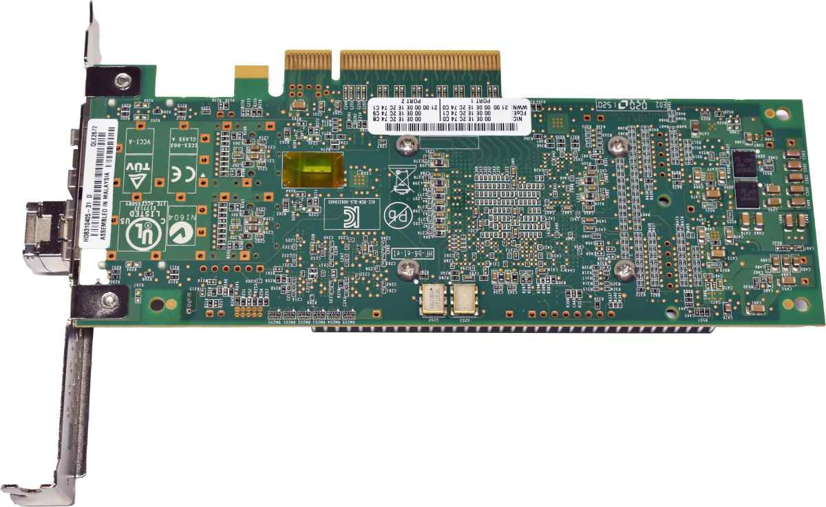 NetApp QLogic QLE2672 111-00910+B0 Dual-Port 16G SFP+ FC Server Adapter PCIe 3.0 x8 FP +Mini GBIC