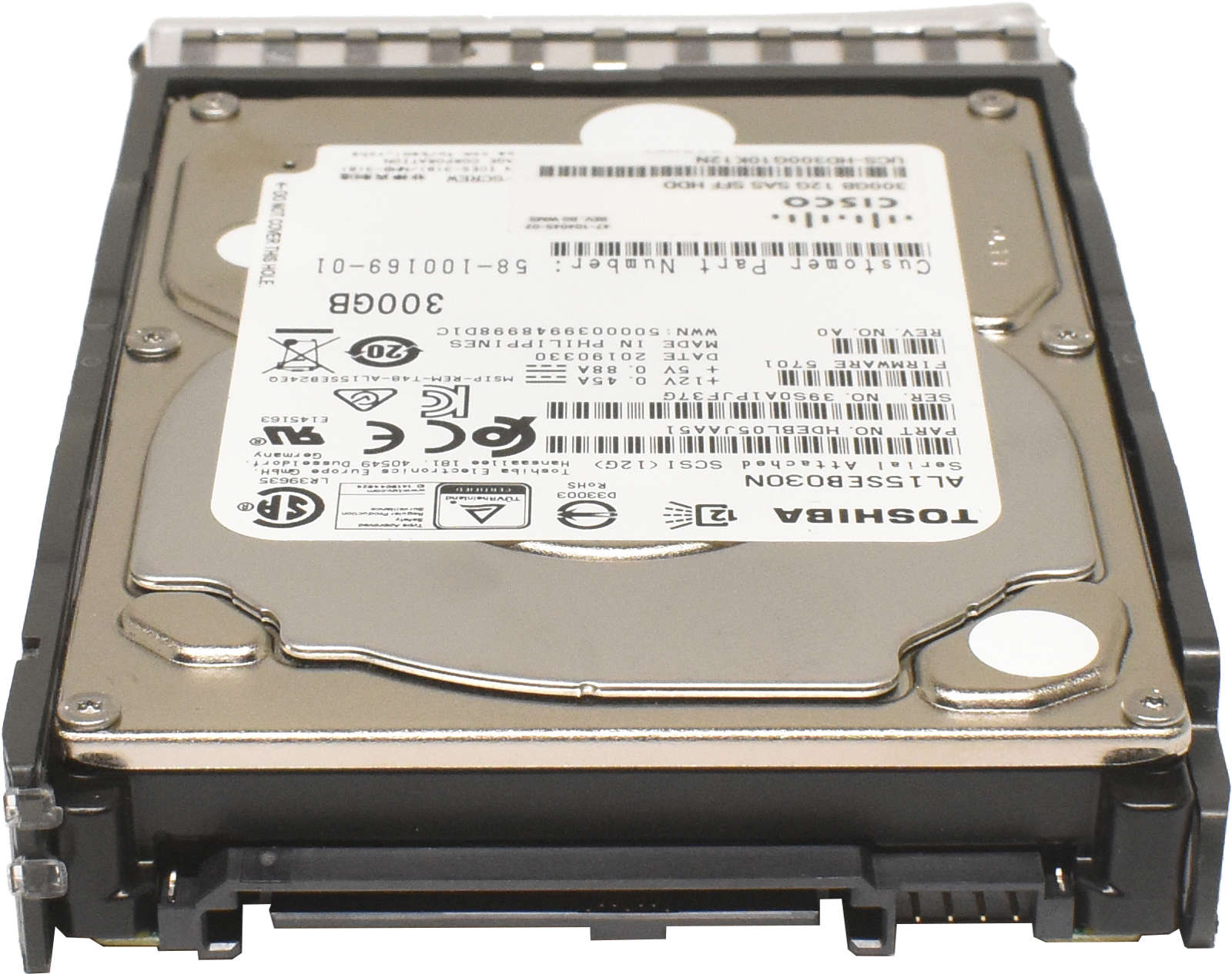 Cisco Toshiba 300GB 2.5" 10K 12G SAS SFF HDD Festplatte AL15SEB030N UCS-HD300G10K12N