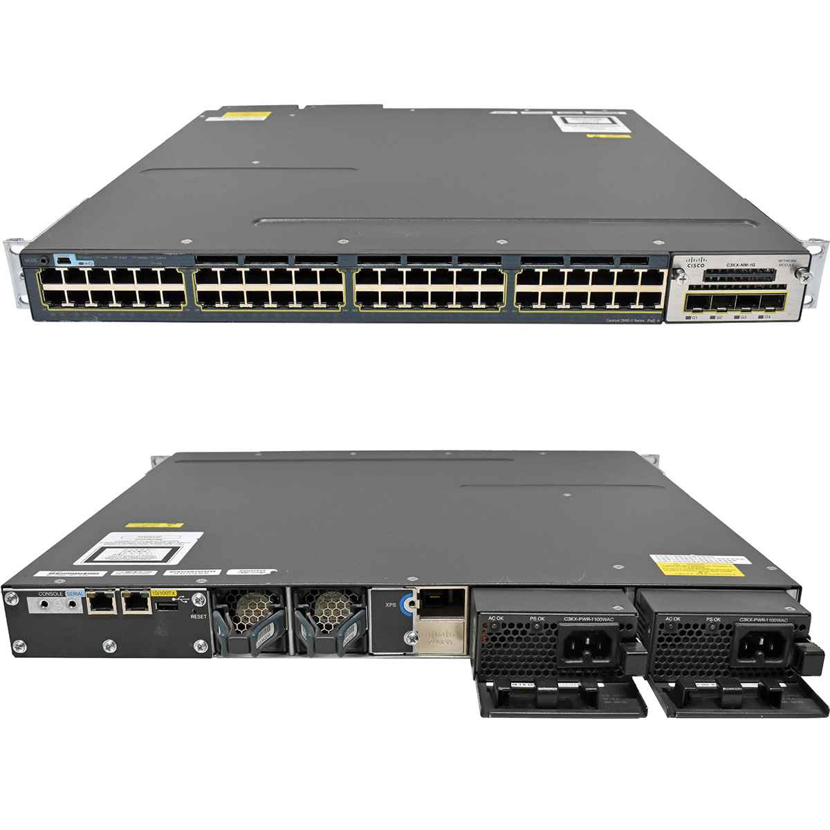 Cisco Catalyst WS-C3560X-48PF-S 48-Port RJ-45 PoE+ GE Switch +C3KX-NM-1G 2x PSU Cisco Catalyst WS-C3560X-48PF-S 48-Port RJ-45 PoE+ GE Switch +C3KX-NM-1G 2x PSU