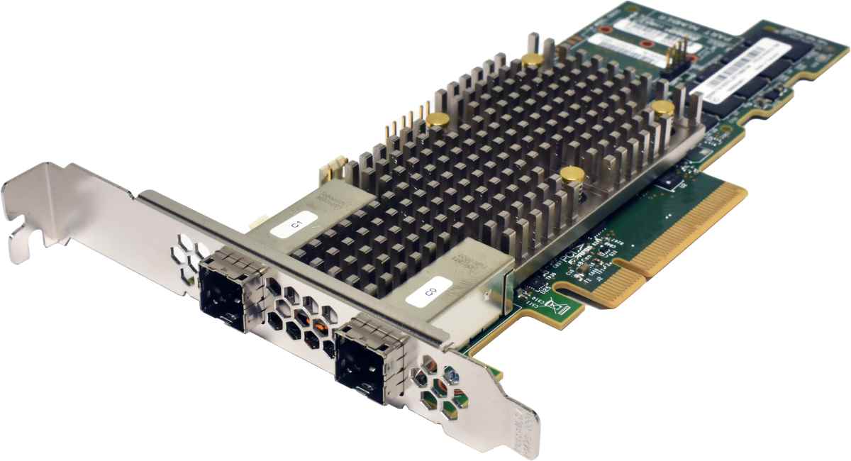 Lenovo LSI 01KN510 SAS9480-8E Dual-Port SFF-8644 MiniSAS HD PCIe x8 RAID Controller FP