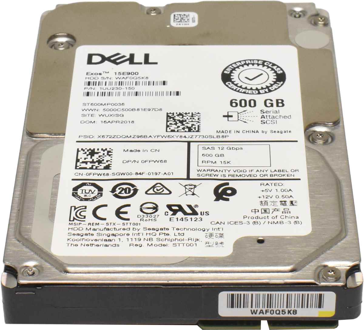 Dell 600GB Festplatte 2.5 Zoll SAS 12Gbps RPM 15K ST600MP0036 0FPW68 Dell 600GB Festplatte 2.5 Zoll SAS 12Gbps RPM 15K ST600MP0036 0FPW68