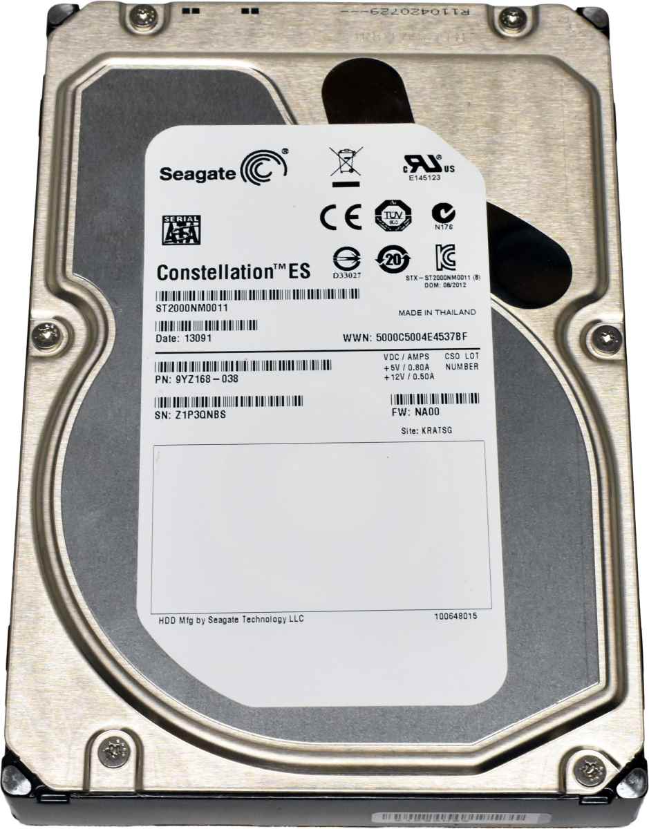 Seagate Constellation ES 2TB 3.5" 7,2K 6G SATA HDD ST2000NM0011 9YZ168-038 512 Bytes